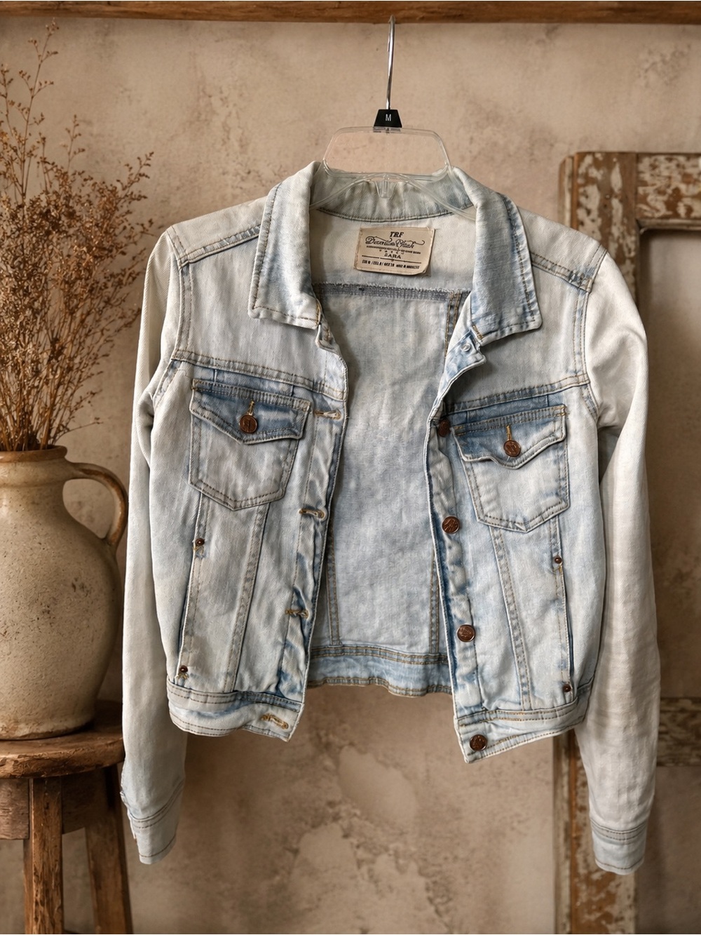 Y2K Zara Light Blue Washed Denim Jacket